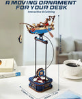 3D Wooden Puzzle Kit For Adults Featuring Gravity Swing Ship Model And Aircraft Model Building Set For Teens 14 Plus A Collectible Boat And Plane DIY Craft For Home Display History Buffs displayed on desk.