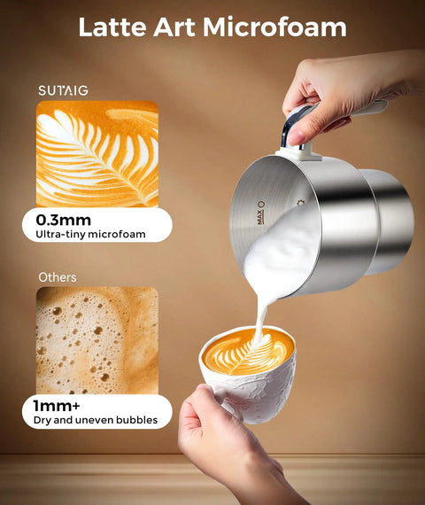 All In One Milk Frother And Steamer With 27oz Capacity Temperature Control Hot Or Cold Foam Customizable Texture