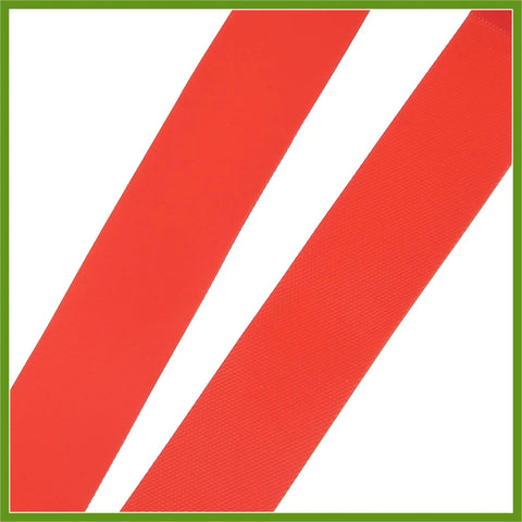 Red PVC Rim Tape For Bikes, 700C 27 Inch Wheel Rim Strip Liner Inner Tube Protection Band, flat view of 2 strips