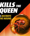 Fire Ant Killer For Outdoors No Watering Needed Kills Queens Mound Treatment image with red ant inside sphere.