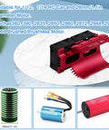 Twin 25mm RC Motor Cooling Fans with Metal Heatsink for 28mm Brushless Motors, shown on a marble surface.