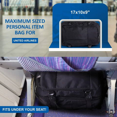 17x10x9 travel backpack Underseat Go To Carry On Fits United Airlines Inches 25L Max Capacity Black Bag For Men And Women Durable Lightweight Luggage Colours:Gold Chrome SEP-25 Cabela's Salt Striker Trolling maximizing your travel comfort