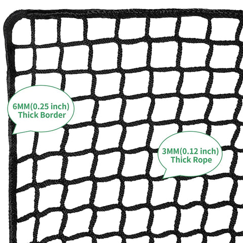 Beefy 10x10ft Heavy Duty Golf Practice Net With High Impact Nylon Netting featuring 6mm border and 3mm rope mesh