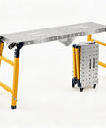 Portable Welding Table And Rollable Fabrication Workstation With 1200 Pound Capacity, foldable design, heavy gauge steel, smooth rolling casters.