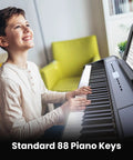 Boy playing Full Size 88 Key Weighted Hammer Action Digital Piano Portable Electric Keyboard For Newbies And Adults