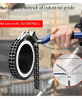 Heavy Duty Adjustable Universal Oil Filter Wrench With Anti Slip Grip And Dual Link Chain For Easy Car Maintenance And Quick Oil Changes on pipe
