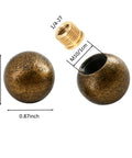 Set Of 2 Gold 22mm Metal Ball Lamp Finials Caps Knobs With Dual Thread Fit For 1/4-27 And 1/8 IP Harp Shades, close-up view