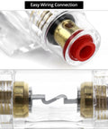 Heavy Duty Drip Proof Inline Fuse Holder With Two 60A Agu Fuses For 4 To 10 Awg Car Audio Wiring showing easy wiring connection detail.