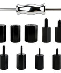 Slide Hammer Bearing Puller Kit With Adapters for Blind Hole and Needle Bearings, 22 01 Series, showing handle and adapters