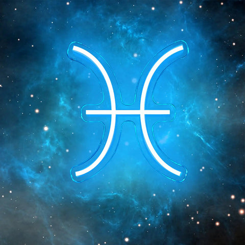 Pisces Neon Sign For Wall Decor Led Zodiac Light Dope Vibe Horoscope Neon Light For Birthday Parties And Home Kids Room