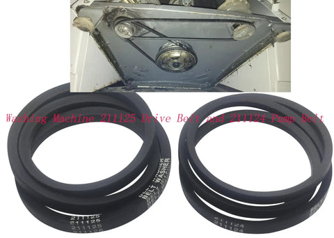 Washer Drive Belt And Pump Belt Kit 211125 211124 fits 12112425 12112425VP and installed on washer pulleys