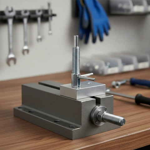 Industrial Grade Stainless Steel Indexing Plunger Pin With Ergonomic L Handle And Spring Loaded Snap Lock on rotary fixture setup