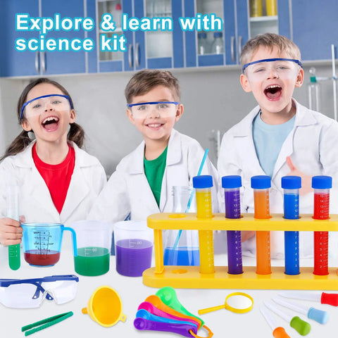 Kids Science Experiment Kit With Lab Coat Dress Up Costume And Role Play Fun, Hands On STEM Activities For Boys And Girls 6 Plus