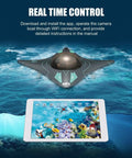 WiFi RC Underwater Camera Boat With HD Lens, 6 Channel Gravity Control, Real Time Video Transmission Via App, and tablet display