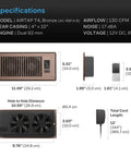 Register Booster Fan For 4x10 Vents With Thermostat Control And Bluetooth App Quiet 10 Speed Remote HVAC Airflow Enhancer