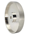 Six Inch CBN Grinding Wheel For High Speed Steel Tools One Inch Wide Half Inch Arbor Diamond Grit 180 Electroplated Bond side view