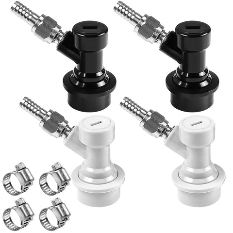Ball Lock Keg Quick Disconnect Set For Corny Kegs CO2 And Liquid Ball Lock Fittings With Barbs MFL Beer Keg Disconnects, 2 Pack