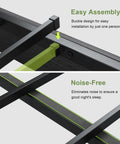 Queen Size Floating Bed Frame With Ambient Led Lights And Fast Charge Port, Modern Wood Sleep Base With Hidden Storage Headboard, Heavy Duty Metal Slats, Straight Up Skip The Box Spring, Toss Together In Minutes, Matte Black easy assembly and noise-free design details.