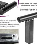 Pro Grade Five Piece Blacksmith Anvil Hardy Tool Set with Bottom Fuller Tool for Metalworking and Hot Metal Cutting Projects
