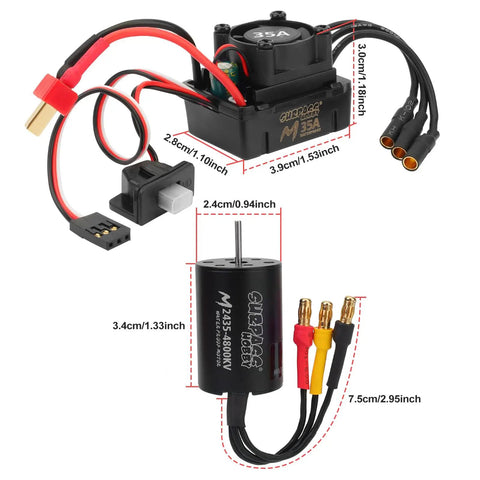 High Performance 2435 4800KV Brushless Motor And 35A ESC Combo with waterproof sensorless power system and CNC aluminum housing