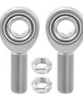 3/4 Inch Heim Joint Rod End Kit Heavy Duty Chromoly Panhard Rod With Left And Right Hand Threads Jam Nuts PTFE Liner Reinforced With Kevlar For Steering Suspension Traction Bars And Sand Rails, pair with jam nuts