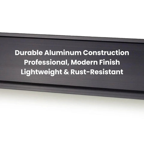 Durable Aluminum 2 By 10 Inch Office Desk Nameplate Sign Holder Matte Black One Pack For 2 By 8 Or 2 By 10 Nameplates
