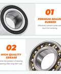 Top Shelf Front And Rear Wheel Bearing Set For Polaris Ranger And Sportsman 500 570 EV premium sealed rubber and high-quality grease for durability.