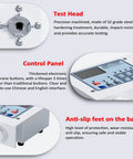 Digital Torque Meter and Bottle Cap Torque Tester for Electric and Pneumatic Screwdrivers HP50 Portable Pro Grade Precision Torque Gauge with Peak and Track Modes Three Unit Options High Precision Metal Sensor, control panel and test head