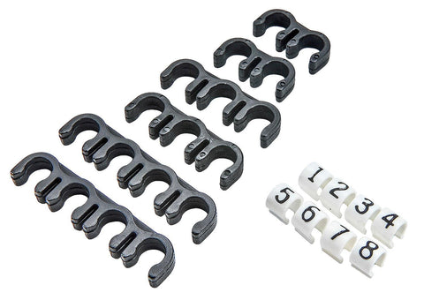 Black wire separators and white wire markers from Ultra Powr 8.5mm Spark Plug Wire Set For HEI Distributors With Black Wires