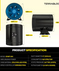 Ultra Quiet Eight Inch Inline Duct Fan With 0 To 100 Percent Variable Speed Controller, product specifications display