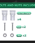 1-5/8 Inch T Clamp For Chain Link Fence End Rail, Galvanized Steel, Includes Bolts And Nuts, 2 Pack, Heavy Duty Hardware