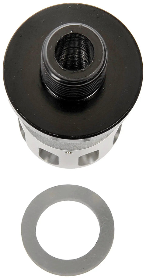 Twist Drain Oil Plug Solution For Select Models, No Wrench Needed, Tool Free Oil Change Adapter with black metal cap and O-ring