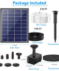 Components of 6W Outdoor Solar Bird Bath Fountain Pump With 4Ft Tubing And 5 Nozzles, DIY Solar Water Pump with Glass Panel Upgrade.