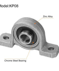 Beefy Heavy Duty Pillow Block Bearing Kit KP08 with 8mm Bore, High Precision P6 ABEC3, Zinc Alloy Flange Mounted Housing