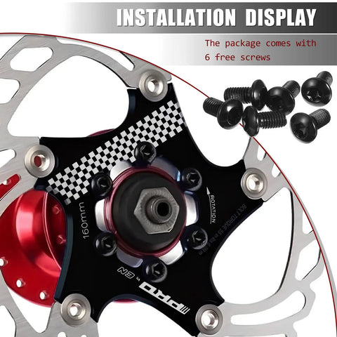 Floating 6 Bolt Disc Brake Rotor For MTB Road Bike And BMX Stainless Steel 160mm with installation screws