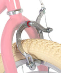 Front brake detail of 14 Inch Pink Princess Kids Bike For Girls Aged 3 To 5 With Training Wheels Basket Durable Steel Frame Adjustable Soft Seat