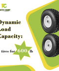 15x6.00-6 Riding Lawn Mower Tires And Wheels With 3/4 Inch Bushing And 3 Inch Centered Hub Rubber Pneumatic Tires