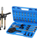 ISINLASSO 36-in-1 bearing puller kit in blue carrying case with 3-jaw puller and assorted jaws