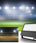 300W LED Stadium Flood Light 45000 Lumens Ultra Bright Beast Mode Ready IP66 Waterproof for arenas, shown illuminating a stadium