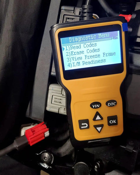 6 Pin OBD2 To 16 Pin Diagnostic Cable for Euro5 And Euro6 Motorcycles, connected to a diagnostic tool.