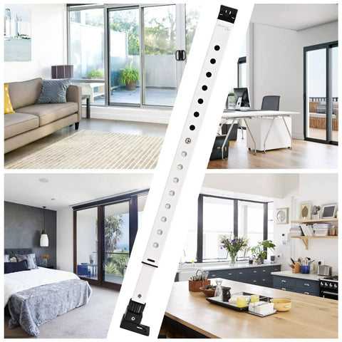 Heavy Duty Adjustable Window And Sliding Door Security Bar Anti Lift Safe For Children Indoor Use, Portable Iron Construction
