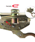 Close-up of Rope Grab Ascender For Climbing And Mountaineering Fall Protection Riser Fits 14 To 16 Mm Rope Lightweight Alloy Steel Gear