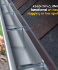 5-Inch Quick-Mount Gutter Hangers with Hidden Brackets installed on aluminum gutter for heavy-duty support.