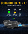 USB-C charging port on ultra compact rifle light and helmet mounted for Picatinny rails, ultra lightweight under 30g, ideal as weapon light