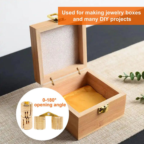 Hidden Brass Barrel Hinges For Wood Boxes 4 Pack 10mm With 16 Screws 180 Degree Opening Ideal For DIY Jewelry Box Making