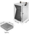 18 Tray Commercial Food Dehydrator With Stainless Steel Build Beef Jerky Dryer 600W Electric Dehydrator shown with dimensions