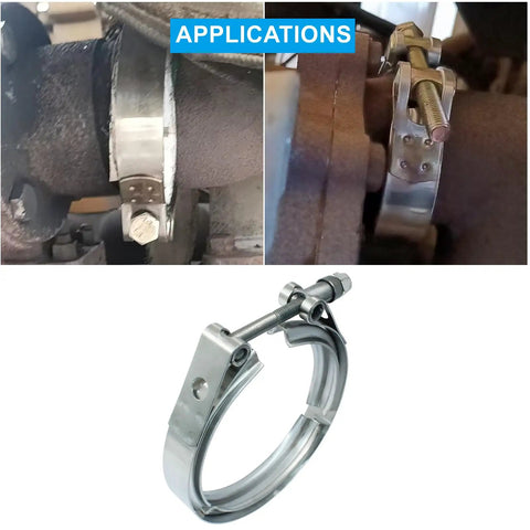 4 Inch Beefed Up Stainless Steel V Band Clamp With Quick Release Universal Flange Kit For Racing Exhaust Down Pipes application
