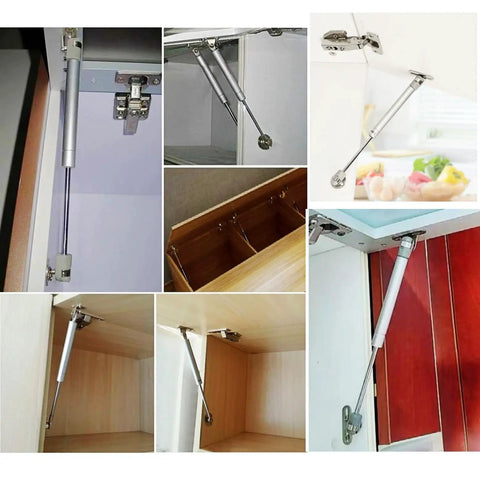 Images of Heavy Duty Gas Hydraulic Struts Pair Delivering Smooth Soft Close Assist For Sturdy Flip Doors And Large Toy Box Lids.