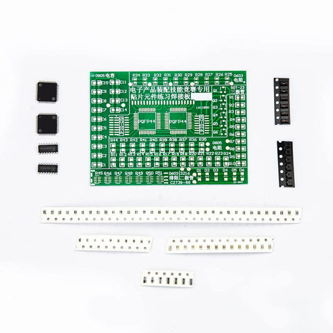 Hands On SMD Practice Kit For Soldering Skills And SMT Projects, DIY Electronics Board with components, fire resistant