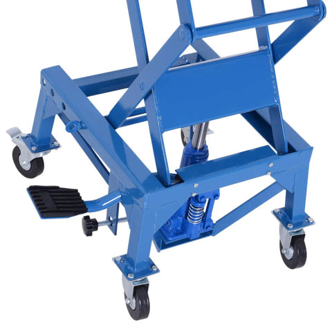Heavy Duty Hydraulic Motorcycle Scissor Jack Lift With Foot Step For Dirt Bikes And Mini Motorcycles 300 Lb Capacity For Secure Wheel Elevation And Foldaway Stand For Easy Maintenance